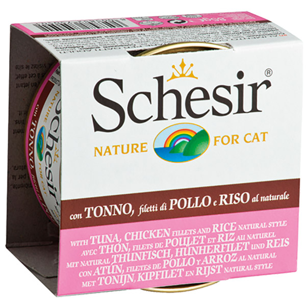 Schesir For Cat Su İçerisinde Tavuk Filetolu ve Ton Balıklı Kedi Maması 85g