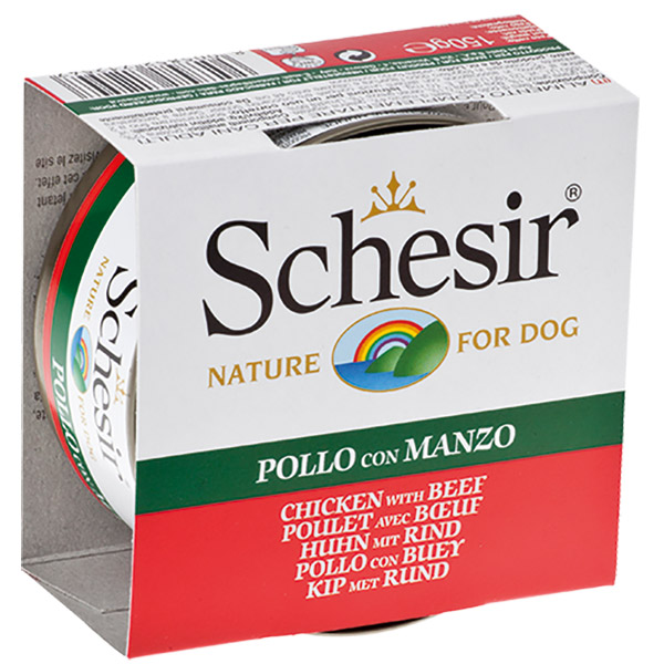 Schesir For Dog Jöle İçerisinde Tavuk ve Sığır Filetolu Köpek Maması 150g