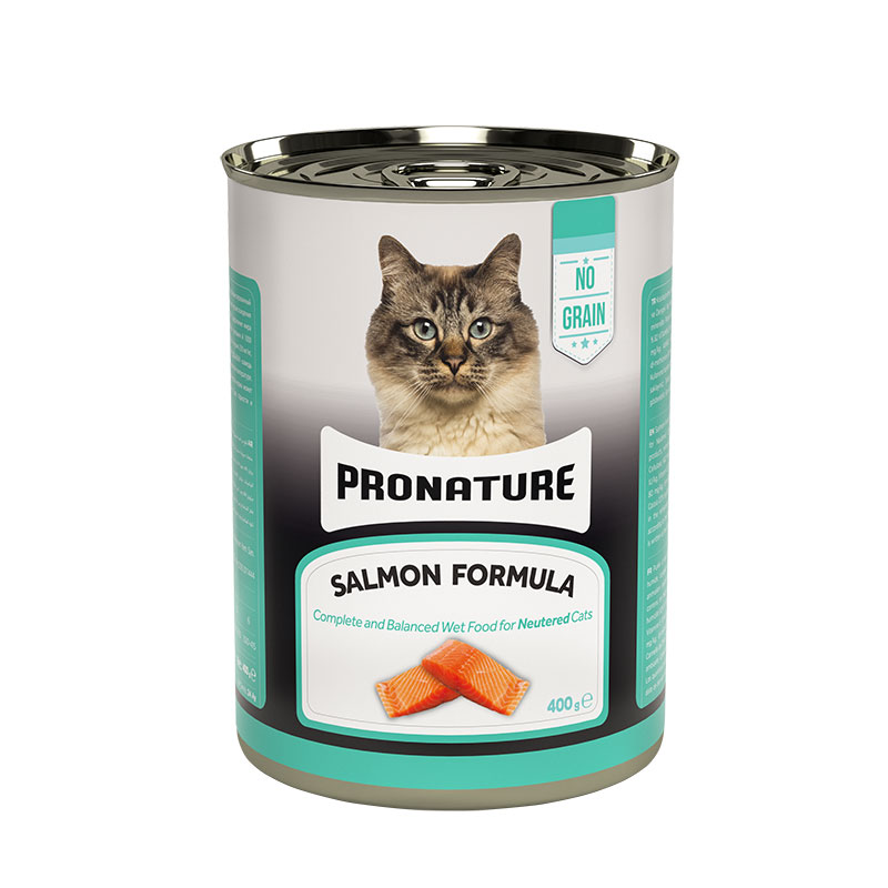 Kısırlaştırılmış Kediler için Somon Etli Püre