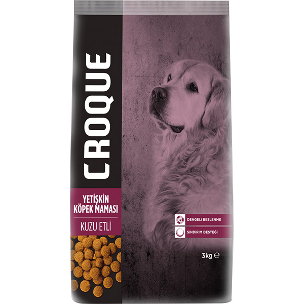 CROQUE ADULT DOG FOOD LAMB FORMULA 3KG / Kuzu Etli Yetişkin Köpek Mamaları