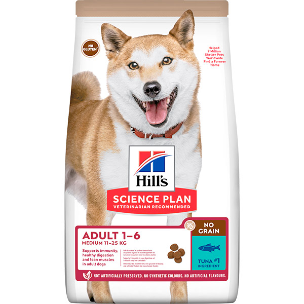 HILL'S SCIENCE PLAN NO GRAIN Medium Adult Ton Balıklı Köpek Maması
